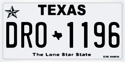 TX license plate DRO1196