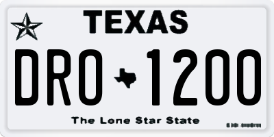 TX license plate DRO1200
