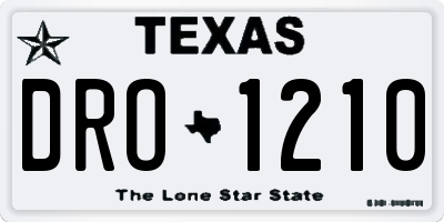 TX license plate DRO1210