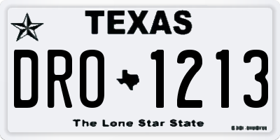 TX license plate DRO1213