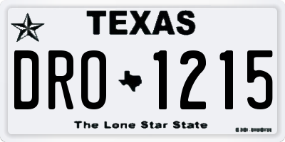 TX license plate DRO1215