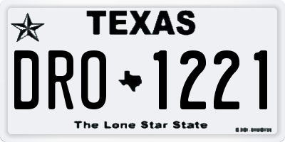 TX license plate DRO1221