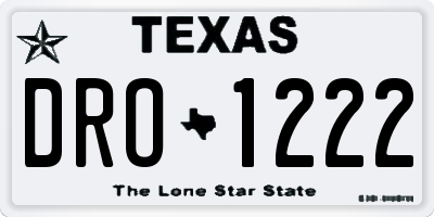 TX license plate DRO1222