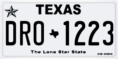 TX license plate DRO1223