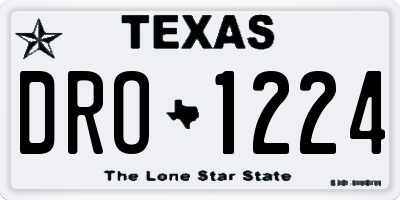 TX license plate DRO1224