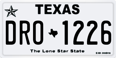 TX license plate DRO1226