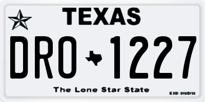 TX license plate DRO1227