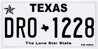 TX license plate DRO1228