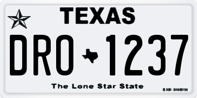 TX license plate DRO1237