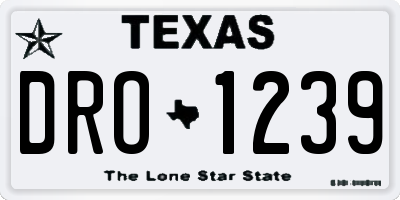 TX license plate DRO1239