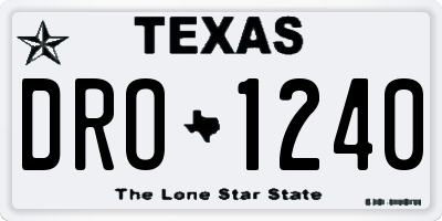 TX license plate DRO1240