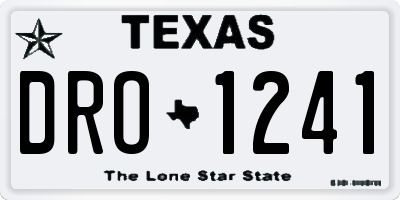TX license plate DRO1241