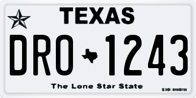 TX license plate DRO1243