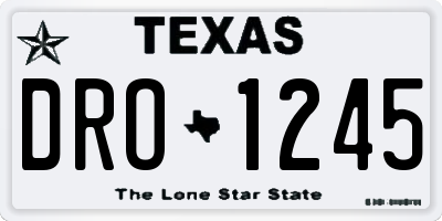 TX license plate DRO1245