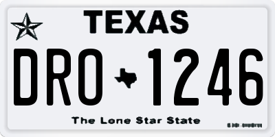 TX license plate DRO1246