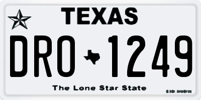 TX license plate DRO1249