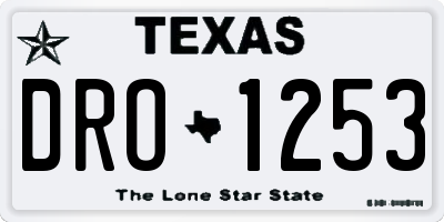 TX license plate DRO1253