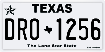 TX license plate DRO1256