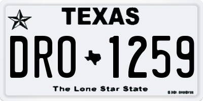 TX license plate DRO1259