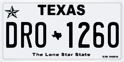 TX license plate DRO1260