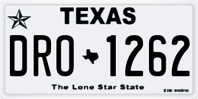 TX license plate DRO1262