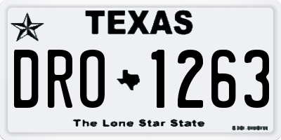 TX license plate DRO1263