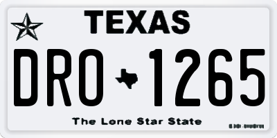 TX license plate DRO1265