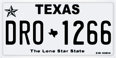 TX license plate DRO1266