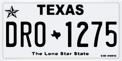 TX license plate DRO1275