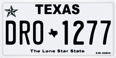 TX license plate DRO1277