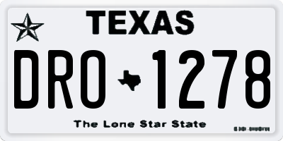 TX license plate DRO1278