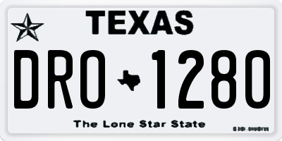 TX license plate DRO1280