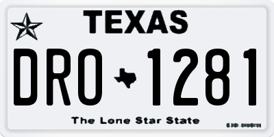 TX license plate DRO1281