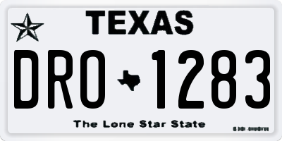 TX license plate DRO1283