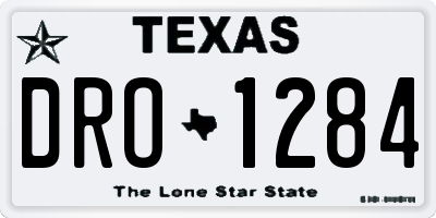 TX license plate DRO1284