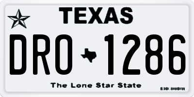 TX license plate DRO1286