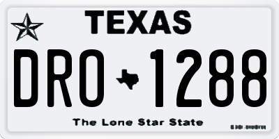 TX license plate DRO1288
