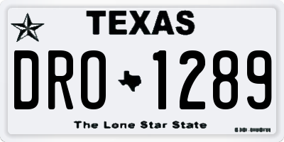 TX license plate DRO1289