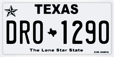 TX license plate DRO1290