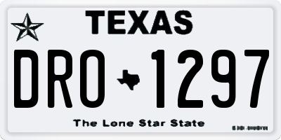 TX license plate DRO1297