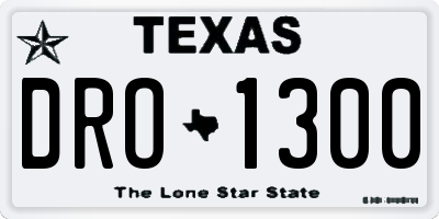 TX license plate DRO1300