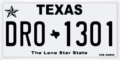 TX license plate DRO1301