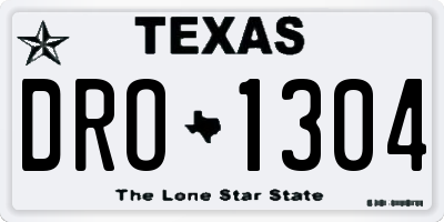 TX license plate DRO1304