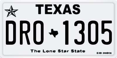 TX license plate DRO1305