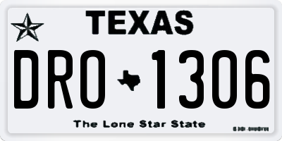 TX license plate DRO1306