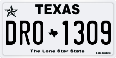 TX license plate DRO1309