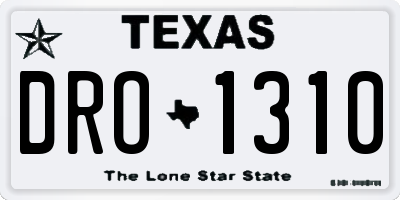 TX license plate DRO1310