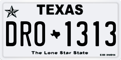 TX license plate DRO1313