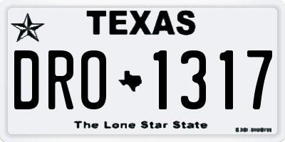 TX license plate DRO1317