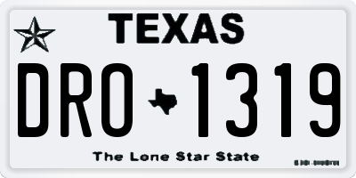 TX license plate DRO1319